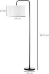 Lampada-da-Terra-Moderna-in-Acciaio-con-Paralume-in-Tessuto-Effetto-Lino,-64x38x163.5-cm,-Bianca-e-Nera-TG5B31-329TG5