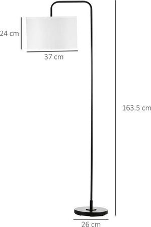 Lampada-da-Terra-Moderna-in-Acciaio-con-Paralume-in-Tessuto-Effetto-Lino,-64x38x163.5-cm,-Bianca-e-Nera-TG5B31-329TG5