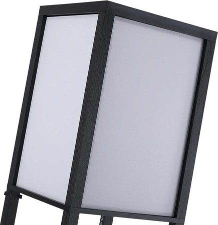 Lampada-da-Terra-Moderna,-Lampadina-Illuminazione-Interna-Salvaspazio-con-Ripiani-da-Soggiorno-Cotone,-MDF-26-x-26-x-160-cm-Nero-e-Bianco-QL6833-623QL6