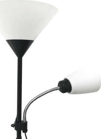 Lampada-Da-Terra-Per-Casa-Ufficio-Piantana-2-Porta-Lampadina-E27-Nero-Universo