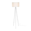 Lampada da terra Rodi ASZ1233 treppiede legno e paralume tessuto bianco