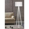 Lampada da terra Rodi ASZ1233 treppiede legno e paralume tessuto bianco