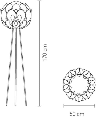 Lampada da terra Slamp Flora gold, silver, copper