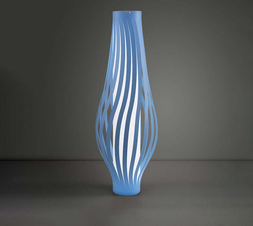 Lampada-Da-Terra-Totem-Dama-Helios-1-Luce-In-Polilux-Blu-Made-In-Italy