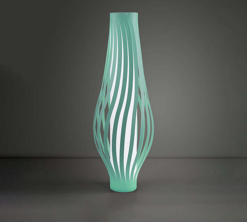 Lampada-Da-Terra-Totem-Dama-Helios-1-Luce-In-Polilux-Verde-Made-In-Italy