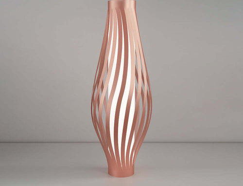 Lampada-Da-Terra-Totem-Dama-Helios-1-Luce-Polilux-Rosa-Metallico-Made-In-Italy