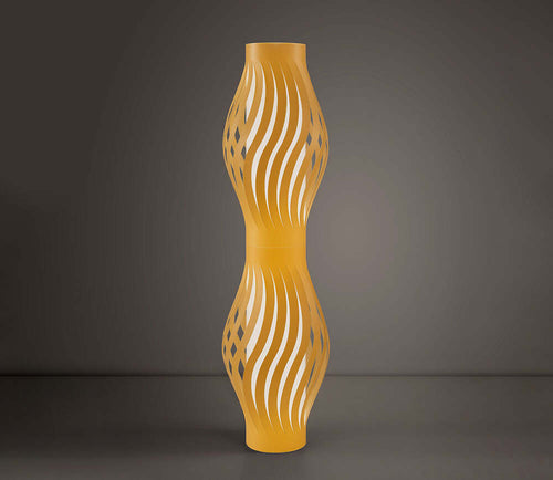 Lampada-Da-Terra-Totem-Helios-1-Luce-In-Polilux-Ocra-Made-In-Italy