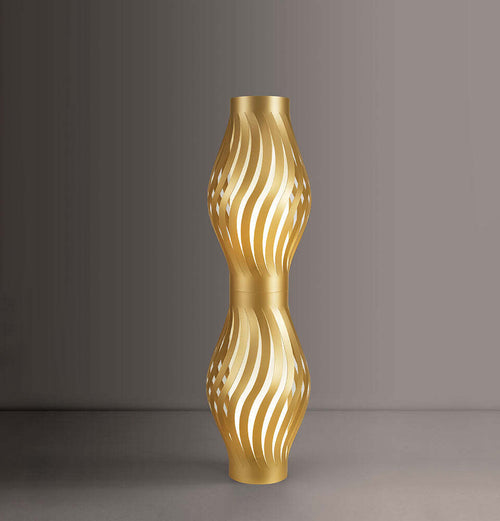 Lampada-Da-Terra-Totem-Helios-1-Luce-In-Polilux-Oro-Made-In-Italy
