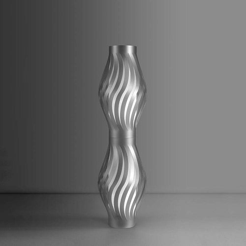 Lampada-Da-Terra-Totem-Helios-1-Luce-In-Polilux-Silver-Made-In-Italy