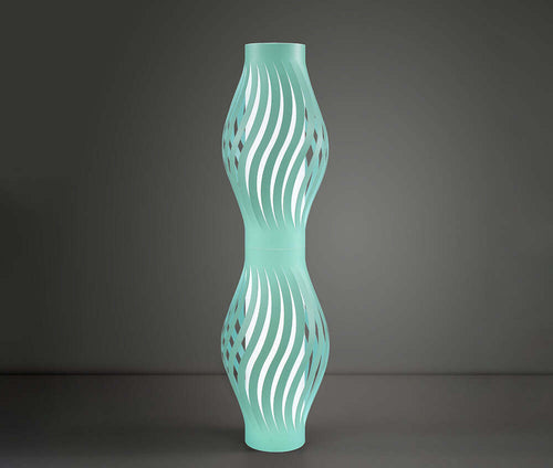 Lampada-Da-Terra-Totem-Helios-1-Luce-In-Polilux-Verde-Made-In-Italy