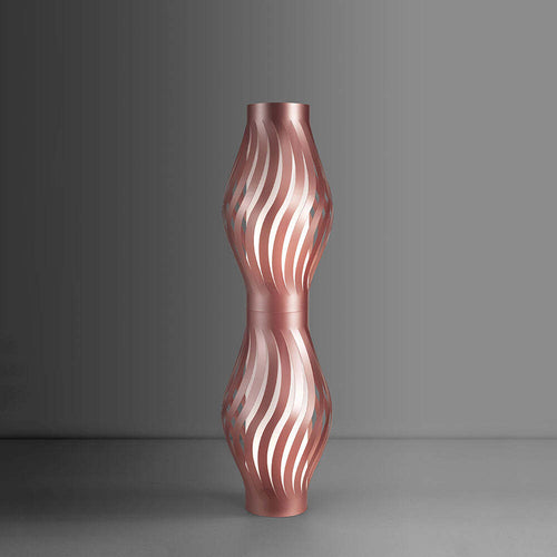 Lampada-Da-Terra-Totem-Helios-1-Luce-Polilux-Rosa-Metallico-Made-In-Italy