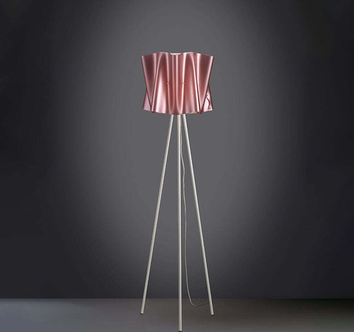 Lampada-Da-Terra-Treppiede-1-Luce-Folio-In-Polilux-Rosa-Metallico-Made-In-Italy