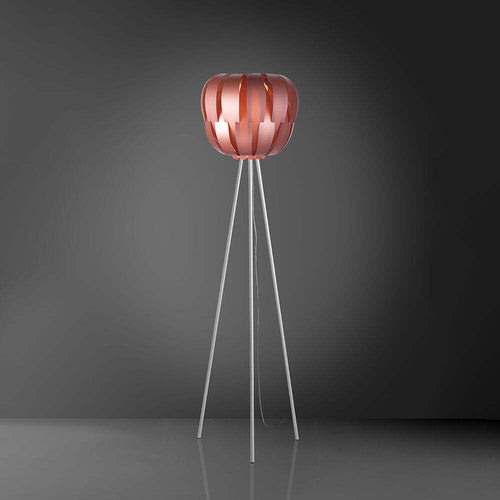 Lampada-Da-Terra-Treppiede-1-Luce-Queen-Polilux-Rosa-Metallico-D60-Made-In-Italy