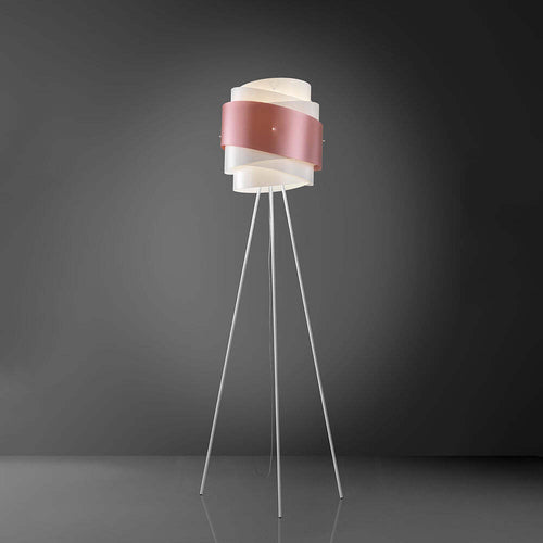 Lampada-Da-Terra-Treppiedi-1-Luce-Bea-Polilux-Rosa-Metalllico-D40-Made-In-Italy