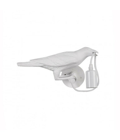 Lampada Decorativa Muro A Forma Di Corvo Uccello Applique Parete In Resina E66