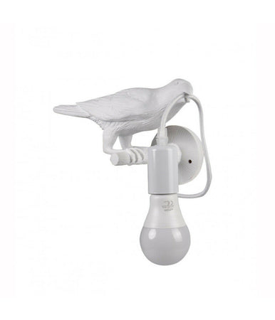 Lampada Decorativa Muro A Forma Di Corvo Uccello Applique Parete In Resina E66