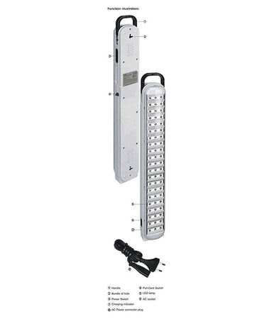Lampada Di Emergenza Ricaricabile Portatile 63 Led Emergenza Torcia Luce