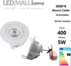 Lampada Faretto LED tondo orientabile bianco 5W  luce calda driver inclusi design ed alta luminosità Illuminazione/Illuminazione per interni/Luci da incasso/Portafaretti da incasso Led Mall Home - Napoli, Commerciovirtuoso.it