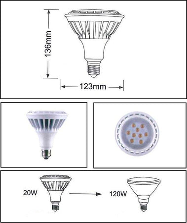 lampada faretto spot led par38 20w e27 bianco caldo 3000k dimmerabile Illuminazione/Lampadine/Lampadine a LED Led Mall Home - Napoli, Commerciovirtuoso.it