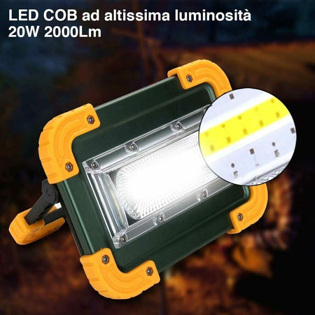 Lampada Faro Lavoro Portatile Torcia 20w 2000 Lm A Batteria Litio Luce Emergenza Sport e Tempo Libero > Campeggio > Tempo Libero > Lampade Portatili Trade Shop italia - Napoli, Commerciovirtuoso.it