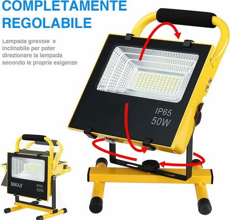 Lampada Faro Led Lavoro Portatile Torcia 50w Batteria Litio Luce Emergenza 2500l Sport e Tempo Libero > Campeggio > Tempo Libero > Lampade Portatili Trade Shop italia - Napoli, Commerciovirtuoso.it