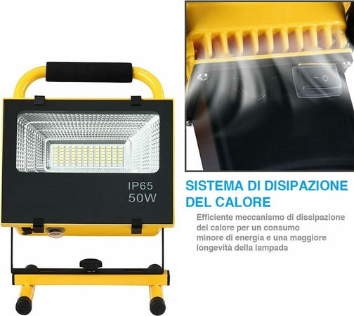 Lampada Faro Led Lavoro Portatile Torcia 50w Batteria Litio Luce Emergenza 2500l Sport e Tempo Libero > Campeggio > Tempo Libero > Lampade Portatili Trade Shop italia - Napoli, Commerciovirtuoso.it