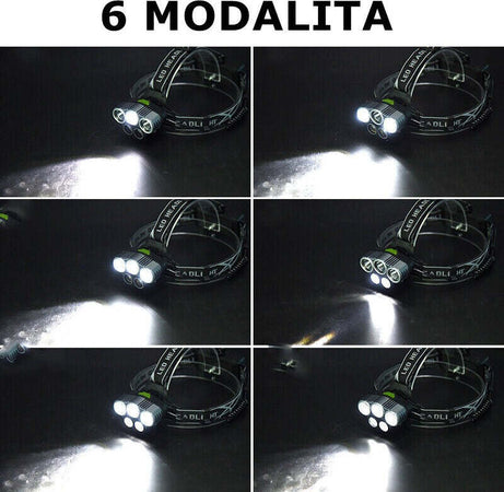 LAMPADA FRONTALE 5 LED PILE RICARICABILI TORCIA DA TESTA SPORT PESCA CAMPEGGIO - LE-075 Illuminazione/Illuminazione per esterni/Proiettori Zencoccostore - Formia, Commerciovirtuoso.it