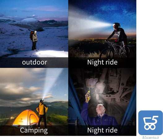 Lampada Frontale a LED COB Testa Faro esterno con Sensore Illuminazione a Induzione a 230° Torcia frontale impermeabile Ricaricabile USB-C per escursionismo, campeggio, riparazione
