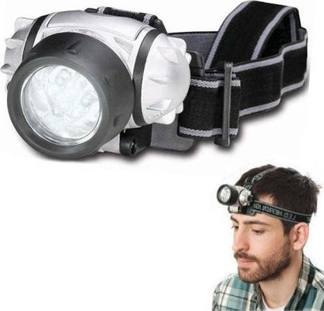 LAMPADA FRONTALE TORCIA DA TESTA LUCE 7 LED BIANCHI A BATTERIE PESCA SPORT Fai da te/Sicurezza e protezione/Torce/Lampade da testa Trade Shop italia - Napoli, Commerciovirtuoso.it