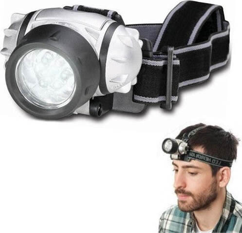 LAMPADA FRONTALE TORCIA DA TESTA LUCE 7 LED BIANCHI A BATTERIE PESCA SPORT Fai da te/Sicurezza e protezione/Torce/Lampade da testa Trade Shop italia - Napoli, Commerciovirtuoso.it