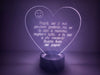 LAMPADA IN PLEXIGLASS REGALO FESTA DEL PAPA' CUORE AMORE PERSONALIZZATA LUCE LED RGB