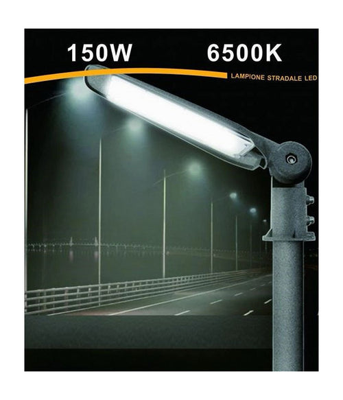 Lampada Inclinabile Led Lampione Stradale Faro Esterno 150watt Luce 6500k Lp-150