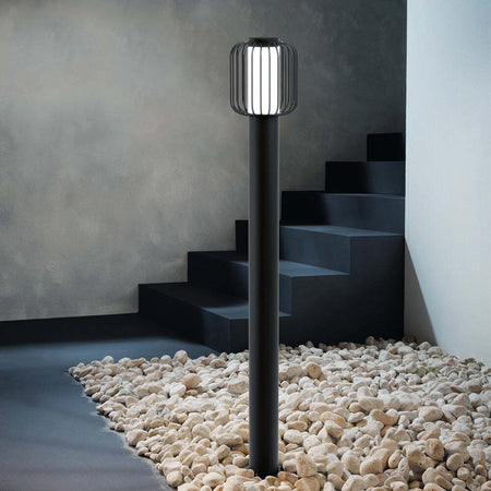 Lampada-Industrial-Da-Esterno-Ravello-1-Luce-Acciaio-Zincato-Nero-H110Cm