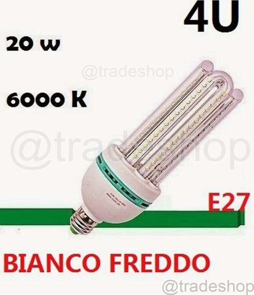 LAMPADA LAMPADINA LED bulb 2835 4U E27 104SMD 20W AC85 265V 6000K Illuminazione/Lampadine/Lampadine a LED Trade Shop italia - Napoli, Commerciovirtuoso.it