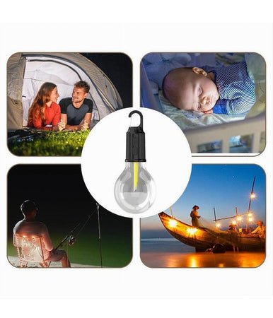 Lampada Lampadina Led Bulbo Ricaricabile 3 W Usb Gancio Campeggio Tenda Camper