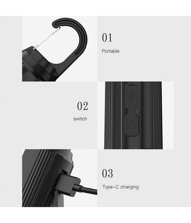 Lampada Lampadina Led Bulbo Ricaricabile 3 W Usb Gancio Campeggio Tenda Camper