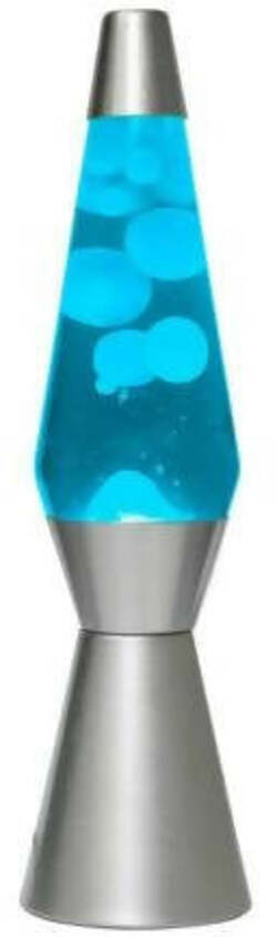 Lampada Lava Bullet Silver Blu Lampada per Illuminazione D'atmosfera Effetto Cromatico Sensoriale 10.2 X 40cm I-Total