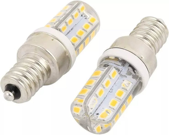 Lampada E14 LED AC12-20V DC 12-30V 2,5W RESA 25W 48SMD 2835 Bianco Caldo 3500K Camper Barca Vetrina Cucina