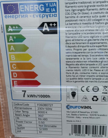LAMPADA LED A60 7W CLASSE ENERGETICA A++ ATTACCO E27 Illuminazione/Lampadine/Lampadine a LED Scontolo.net - Potenza, Commerciovirtuoso.it