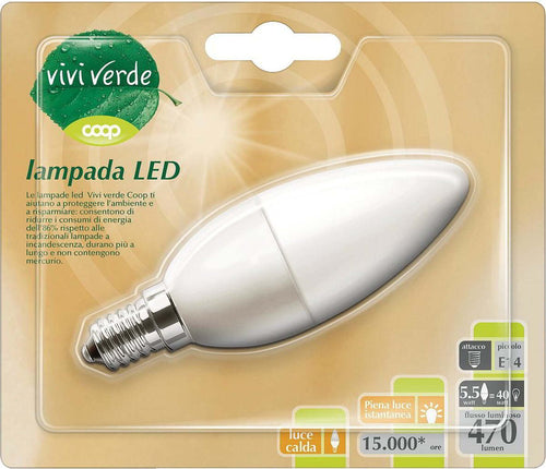 Lampada-led-candela-E14-350-lumen-COOP---VIVI-VERDE