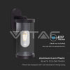 Lampada-LED-da-Giardino-Cilindrica-con-Portalampada-E27-con-Corpo-Nero-Copertura-Trasparente-IP44