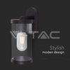Lampada-LED-da-Giardino-Cilindrica-con-Portalampada-E27-con-Corpo-Nero-Copertura-Trasparente-IP44