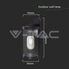 Lampada-LED-da-Giardino-Cilindrica-con-Portalampada-E27-con-Corpo-Nero-Copertura-Trasparente-IP44