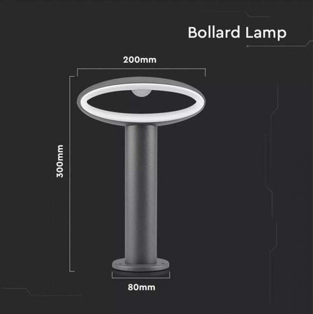 Lampada-LED-da-Giardino-Fissaggio-a-Terra-9W-Colore-Grigio-Scuro-h:30cm-4000K-IP54-SKU-5155-V-Tac