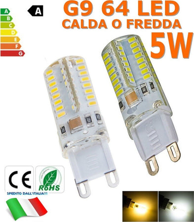 Lampada led G9 220V 5W 64 Led Calda/Fredda OLTRE 500 LUMEN LE+POTENTI LAMPADINA! Illuminazione/Lampadine/Lampadine a LED Trade Shop italia - Napoli, Commerciovirtuoso.it