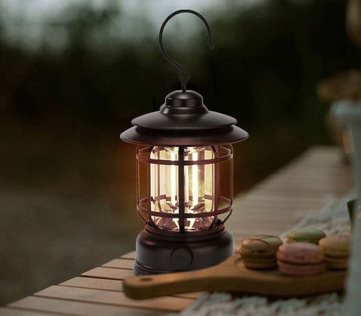 Lampada-LED-Lanterna-ricaricabile-USB-da-campeggio-portatile-Con-gancio-Dimmerabile