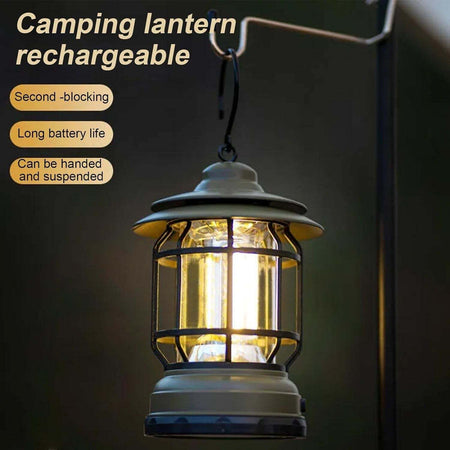 Lampada-LED-Lanterna-ricaricabile-USB-da-campeggio-portatile-Con-gancio-Dimmerabile