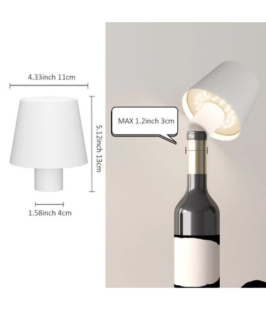 Lampada Led Per Bottiglia Tappo Tavolo Touch Dimmerabile 3 Tonalità Ricaricabile