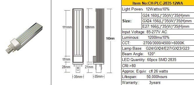 Lampada LED PLC G24 220V 12W SMD 5050 Bianco 6500K FREDDO E BIANCO CALDA Illuminazione/Lampadine/Lampadine a LED Trade Shop italia - Napoli, Commerciovirtuoso.it