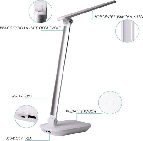 Lampada Led Ricaricabile Da Tavolo Scrivania Touch Braccio Pieghevole Dt-2682 Casa, arredamento e bricolage > Illuminazione da interno > Lampade da Tavolo Trade Shop italia - Napoli, Commerciovirtuoso.it